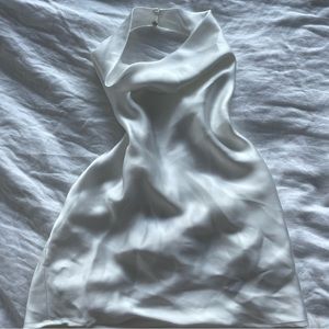 COPY - Zara Satin High Neck Open Back Top